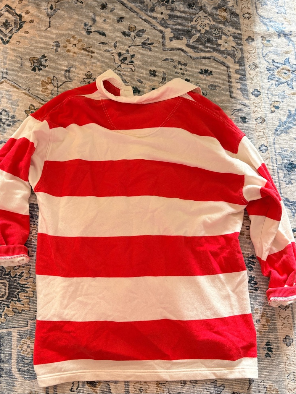 Aerie Women’s Red & White Striped Rugby Shirt - Picture 2 of 3